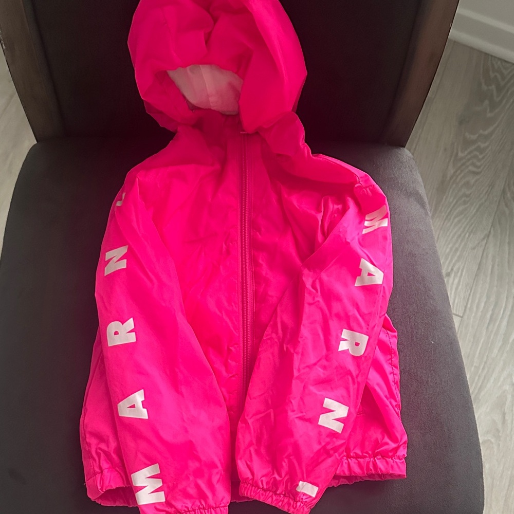 Authentic Highlight Pink Marni Kids Vibrant Hooded Pink Raincoat